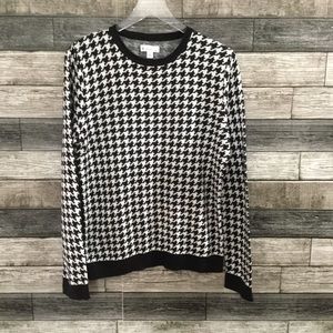 Kim Rogers Houndstooth scoop neck pull over XL